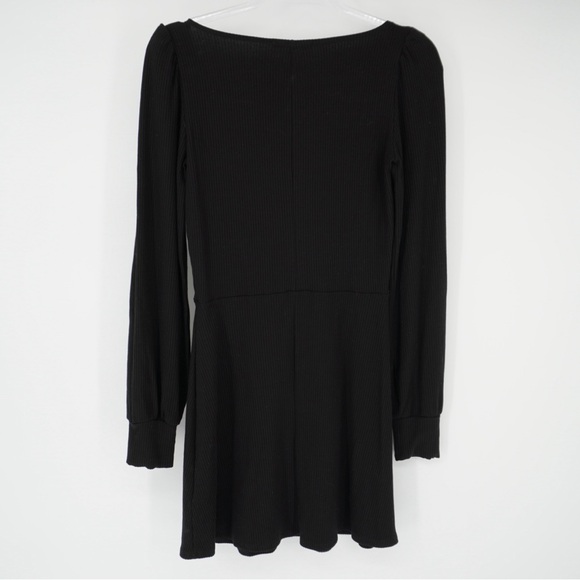 Reformation Jeans Linah Mini Fit and Flare Dress Black Puff Shoulders Small - Picture 9 of 13